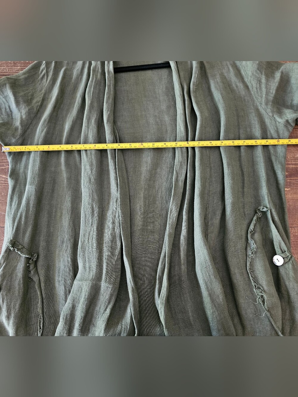 Flowy Linen Lagenlook Cardigan Duster - Picture 9 of 11